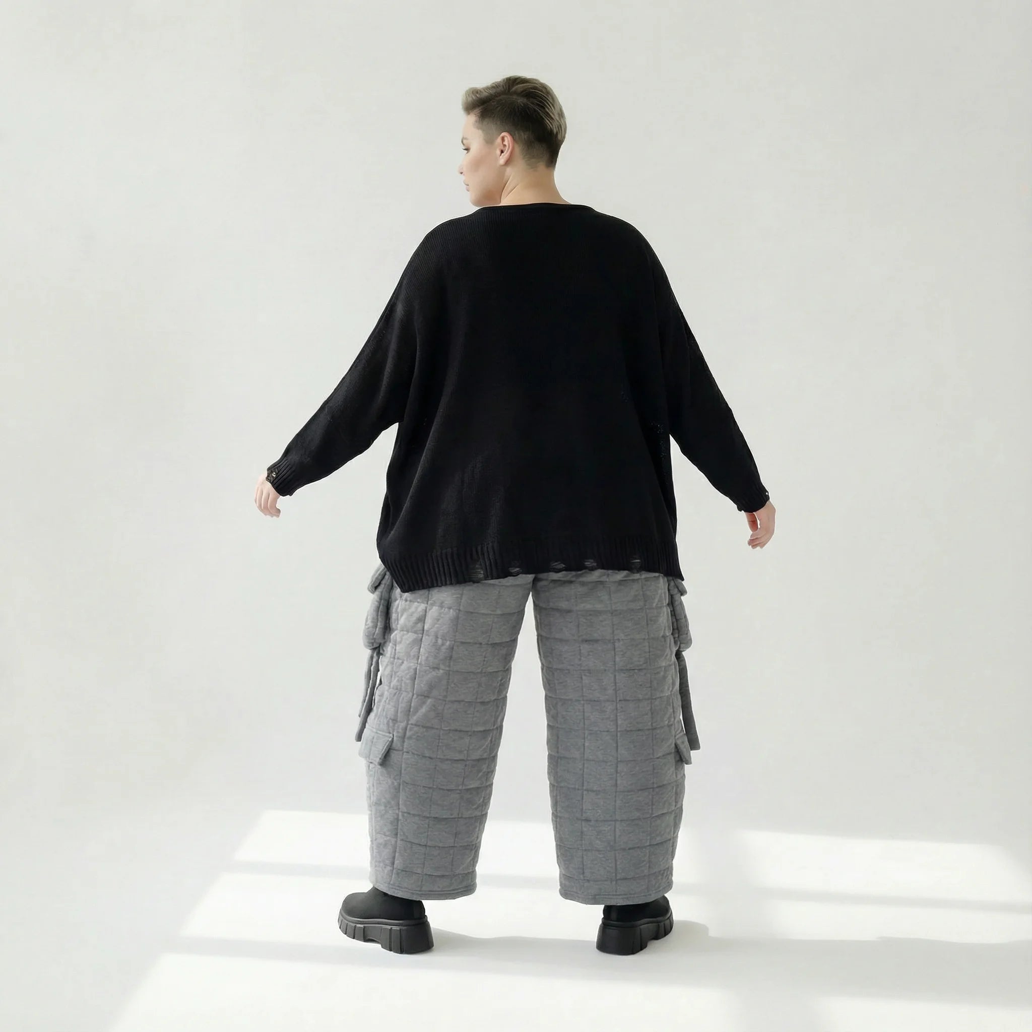  Ballonhose von AKH Fashion aus Viskose, 1561.07125, Grau, Kariert, Ausgefallen, Zeitlos