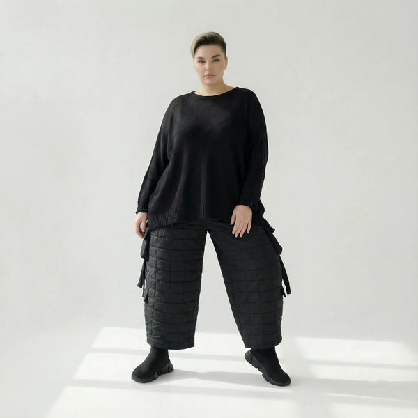  Ballonhose von AKH Fashion aus Viskose, 1561.07125, Schwarz, Kariert, Ausgefallen, Zeitlos