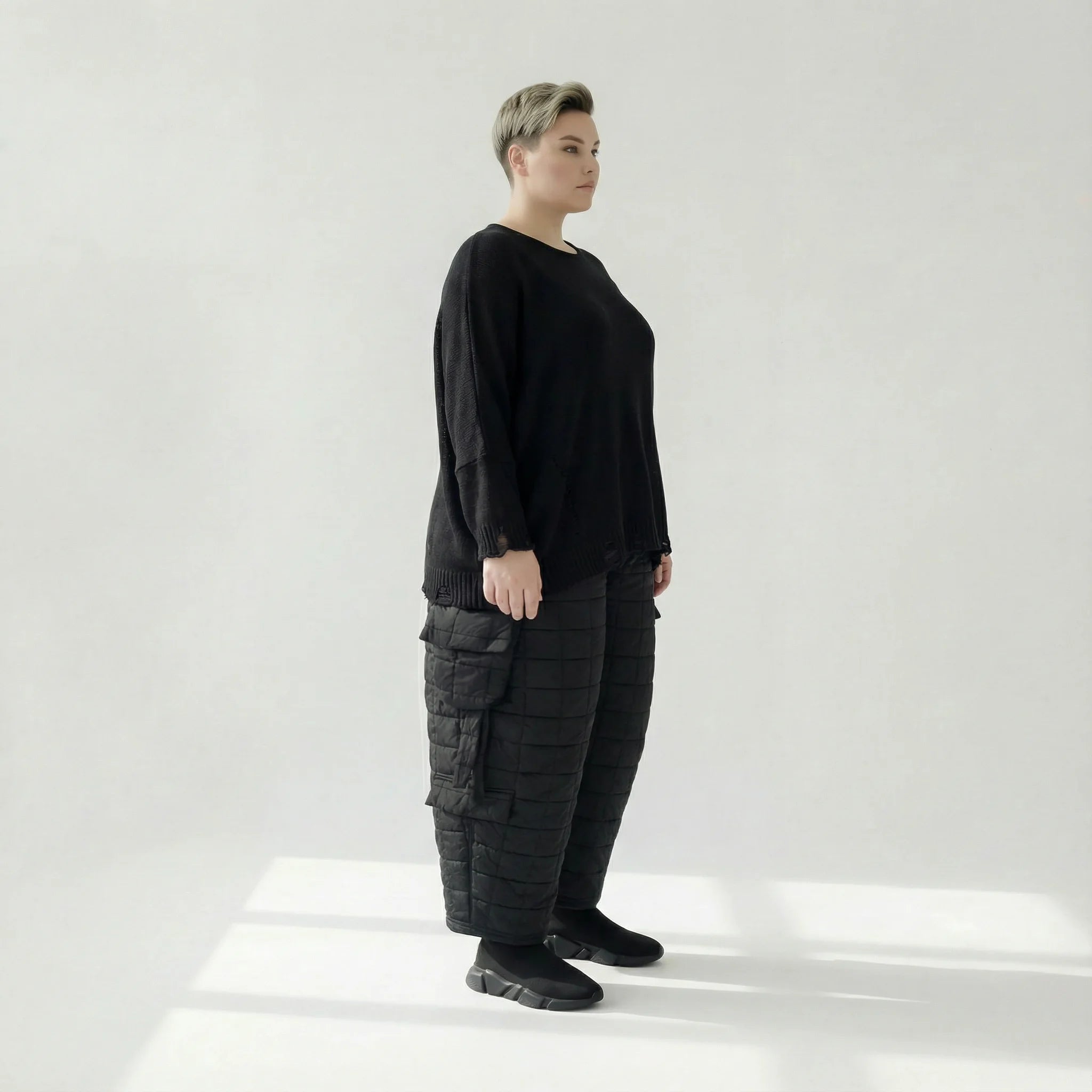  Ballonhose von AKH Fashion aus Viskose, 1561.07125, Schwarz, Kariert, Ausgefallen, Zeitlos