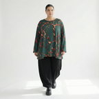  A-Form Bigshirt von AKH Fashion aus Materialmix, 1563.00593, Grün/Multi, Grafik, Ausgefallen