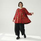  A-Form Bigshirt von AKH Fashion aus Materialmix, 1563.00593, Rot/Multi, Grafik, Ausgefallen