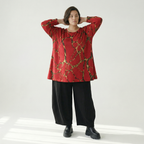  A-Form Bigshirt von AKH Fashion aus Materialmix, 1563.00593, Rot/Multi, Grafik, Ausgefallen