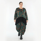  AKH Fashion Jacke in gerundeter Form, aus Materialmix, 1563.00130, Grün/Multi, Grafik