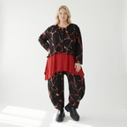 AKH Fashion Jacke in gerundeter Form, aus Materialmix, 1563.00130, Schwarz/Multi, Grafik
