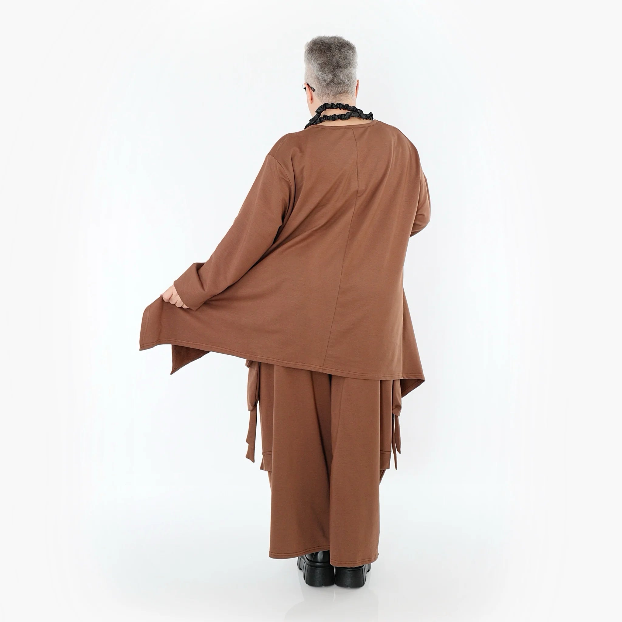 A-Form Bigshirt von AKH Fashion aus Viskose, 1566.06809, Braun, Ausgefallen, Zeitlos, Schick