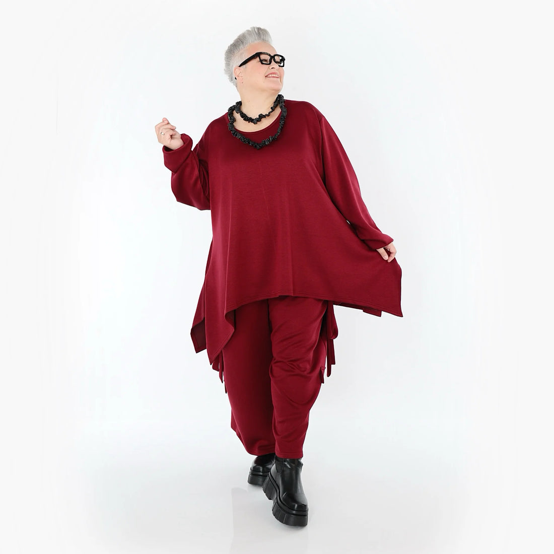  Ballonhose von AKH Fashion aus Viskose, 1566.07125, Weinrot, Ausgefallen, Zeitlos, Schick