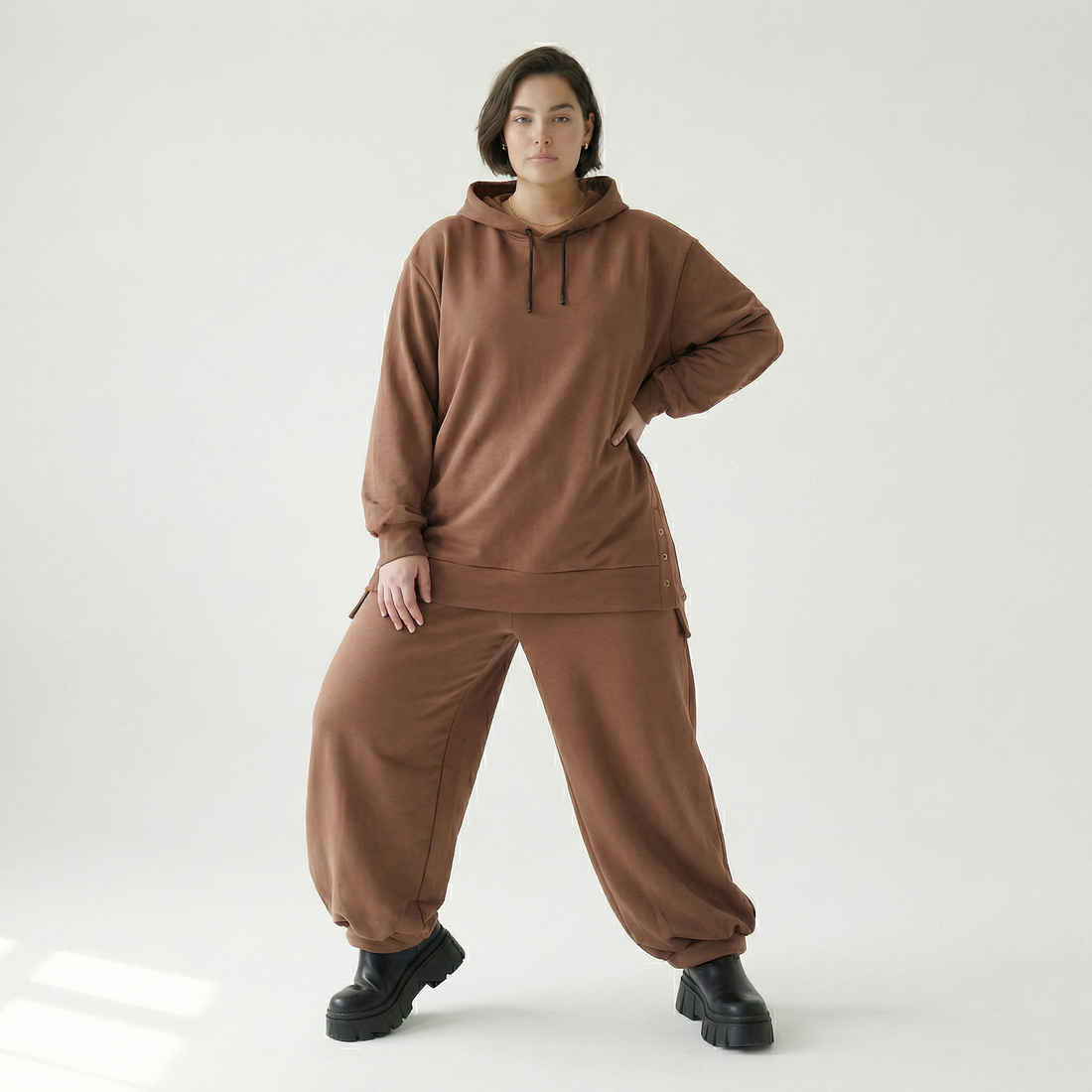  AKH Fashion Bigshirt in gerader Form, aus Viskose, 1566.06988, Braun, Ausgefallen, Zeitlos