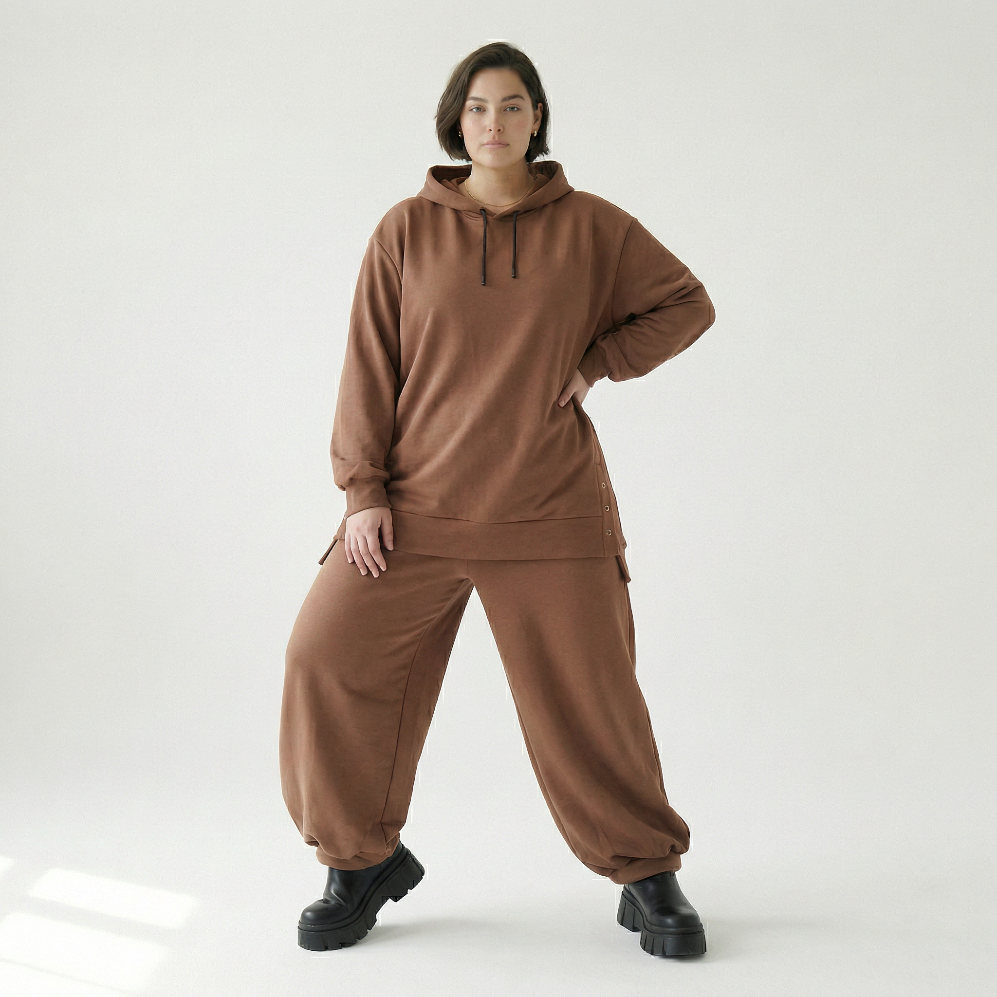  AKH Fashion Bigshirt in gerader Form, aus Viskose, 1566.06988, Braun, Ausgefallen, Zeitlos