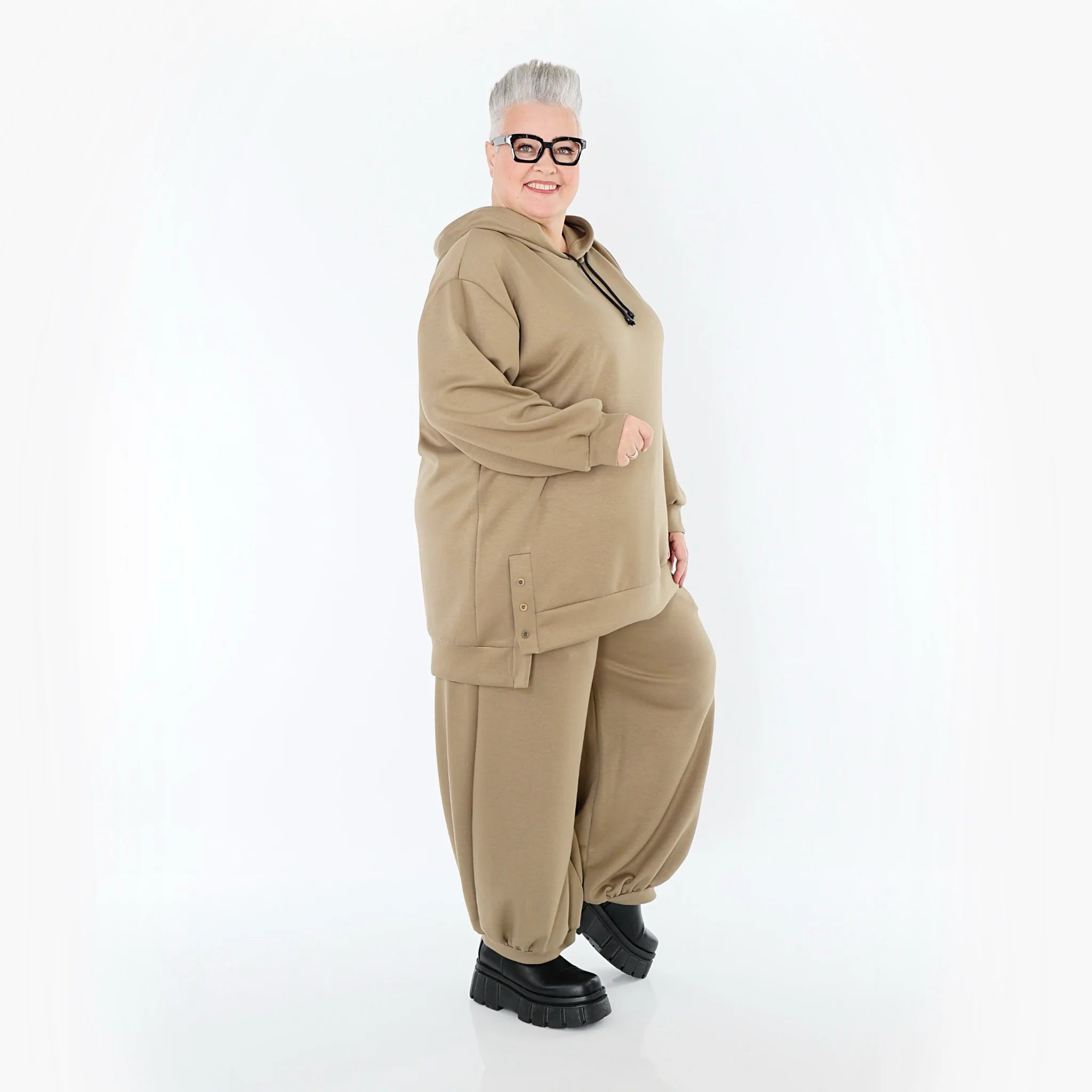  AKH Fashion Bigshirt in gerader Form, aus Viskose, 1566.06988, Camel, Ausgefallen, Zeitlos