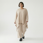 A-Form Bigshirt von AKH Fashion aus Viskose, 1566.06809, Beige, Ausgefallen, Zeitlos, Schick