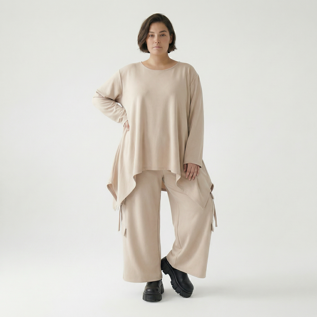  Ballonhose von AKH Fashion aus Viskose, 1566.07125, Beige, Ausgefallen, Zeitlos, Schick