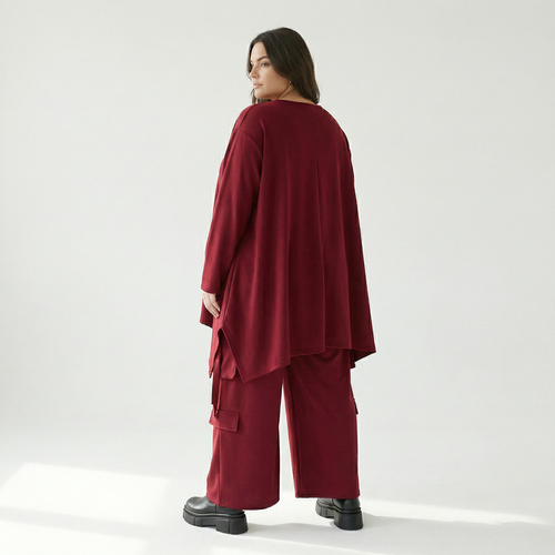  Ballonhose von AKH Fashion aus Viskose, 1566.07125, Weinrot, Ausgefallen, Zeitlos, Schick