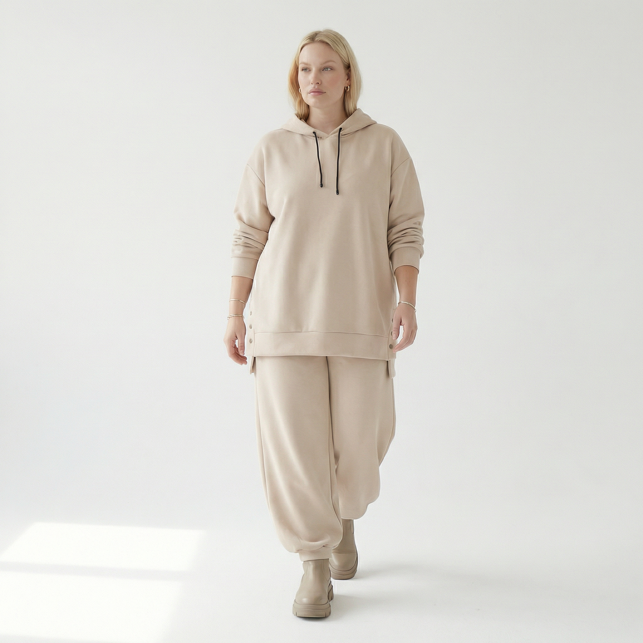  AKH Fashion Bigshirt in gerader Form, aus Viskose, 1566.06988, Beige, Ausgefallen, Zeitlos