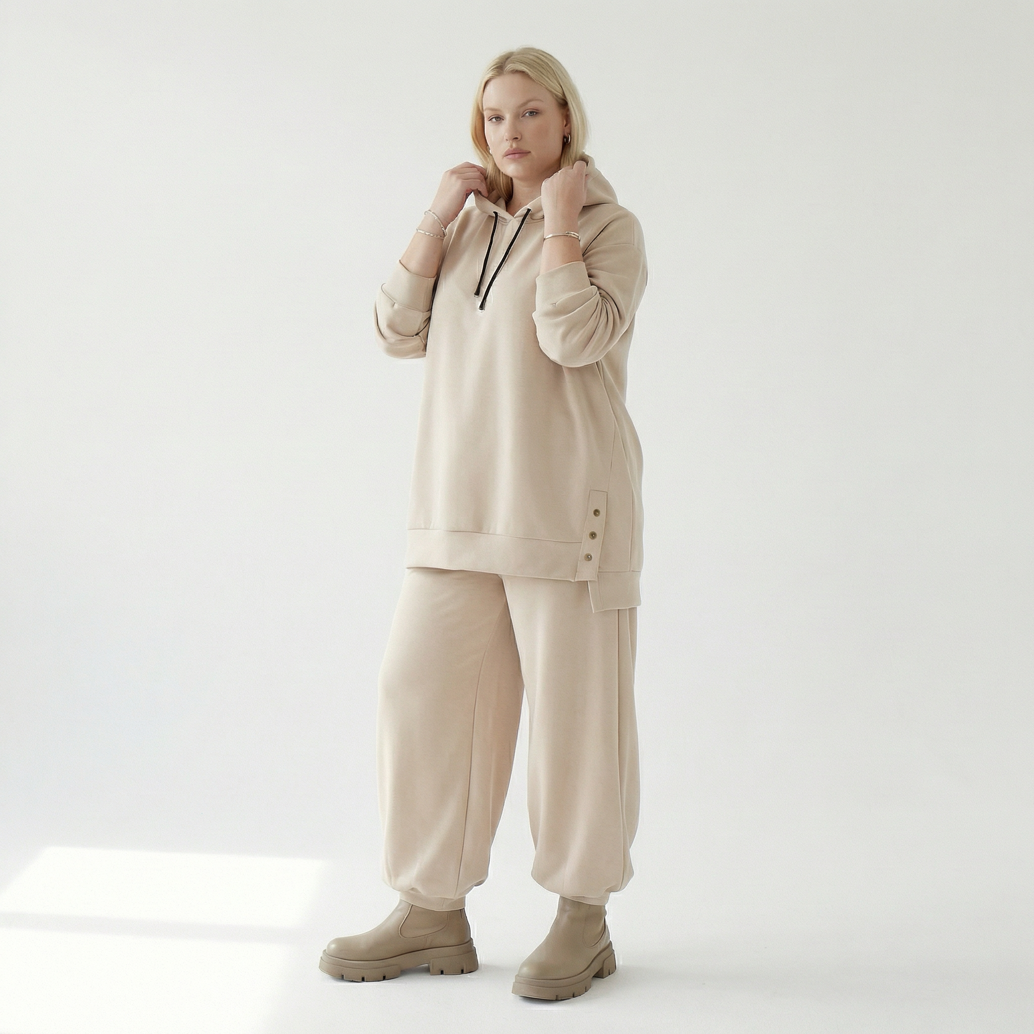  AKH Fashion Bigshirt in gerader Form, aus Viskose, 1566.06988, Beige, Ausgefallen, Zeitlos