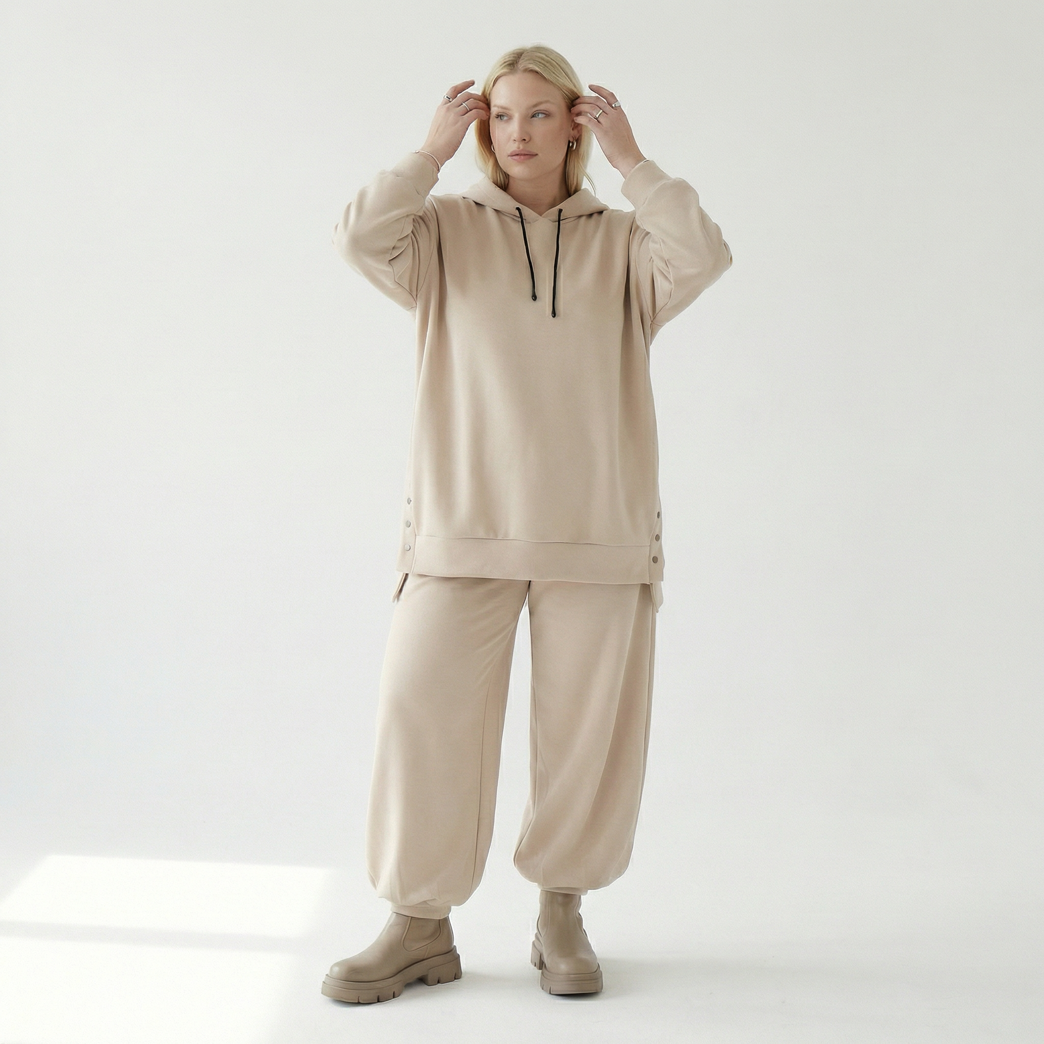  AKH Fashion Bigshirt in gerader Form, aus Viskose, 1566.06988, Beige, Ausgefallen, Zeitlos