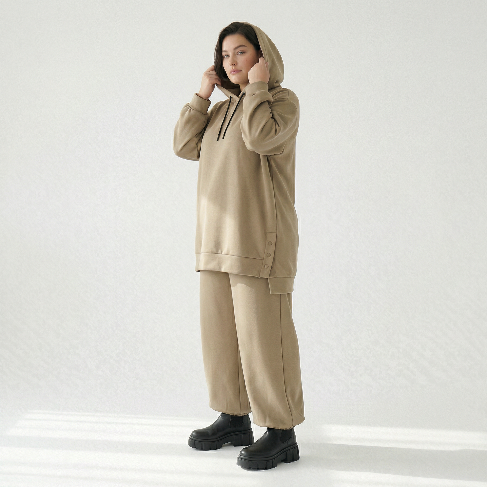  AKH Fashion Bigshirt in gerader Form, aus Viskose, 1566.06988, Camel, Ausgefallen, Zeitlos