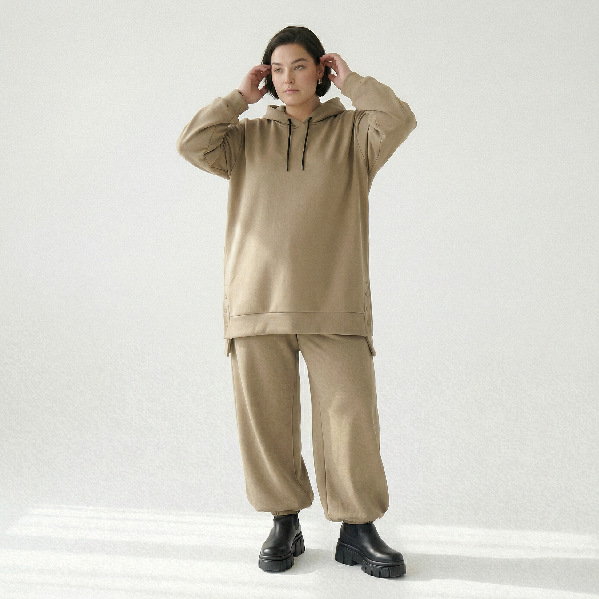  AKH Fashion Bigshirt in gerader Form, aus Viskose, 1566.06988, Camel, Ausgefallen, Zeitlos