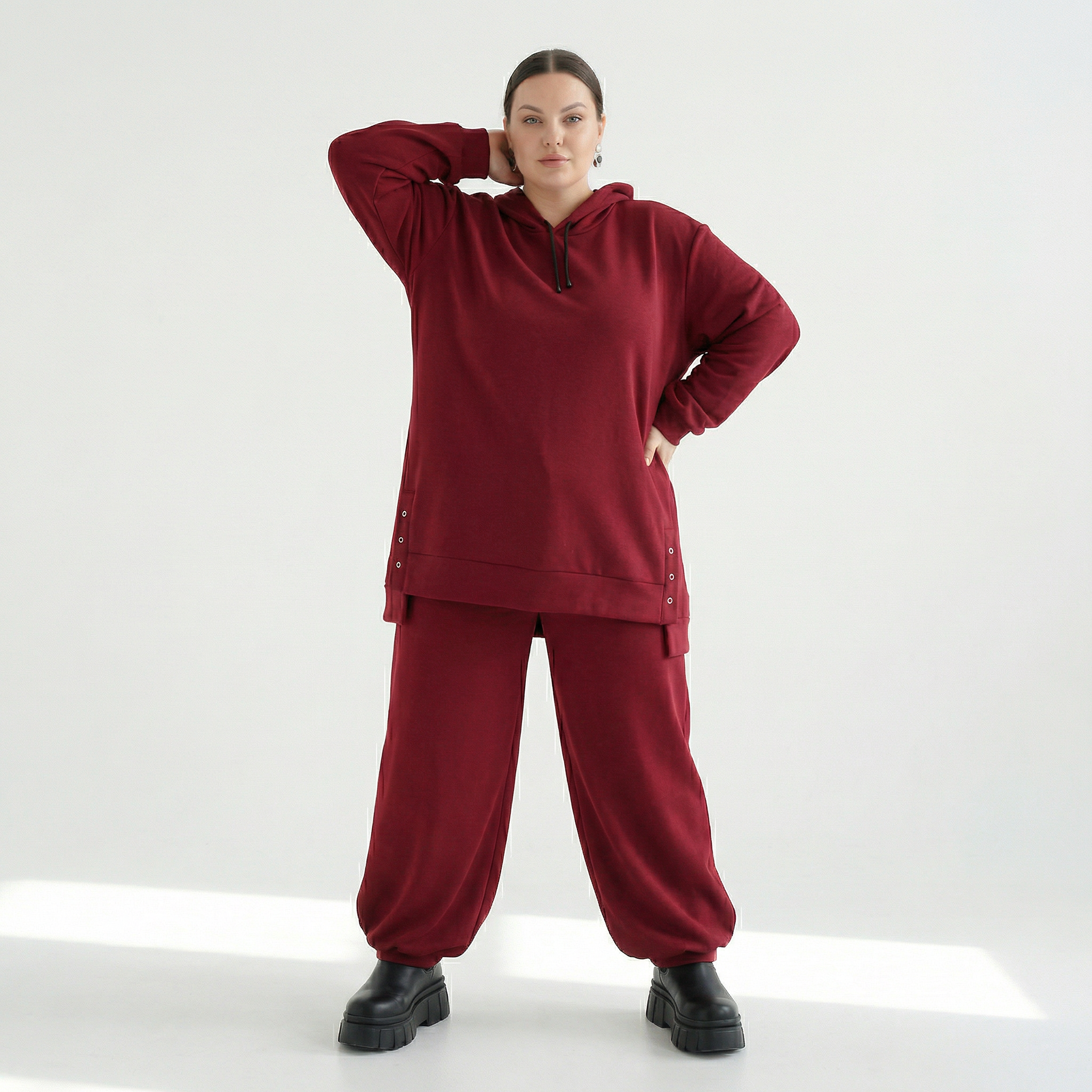  Ballonhose von AKH Fashion aus Viskose, 1566.08067, Weinrot, Ausgefallen, Zeitlos, Schick