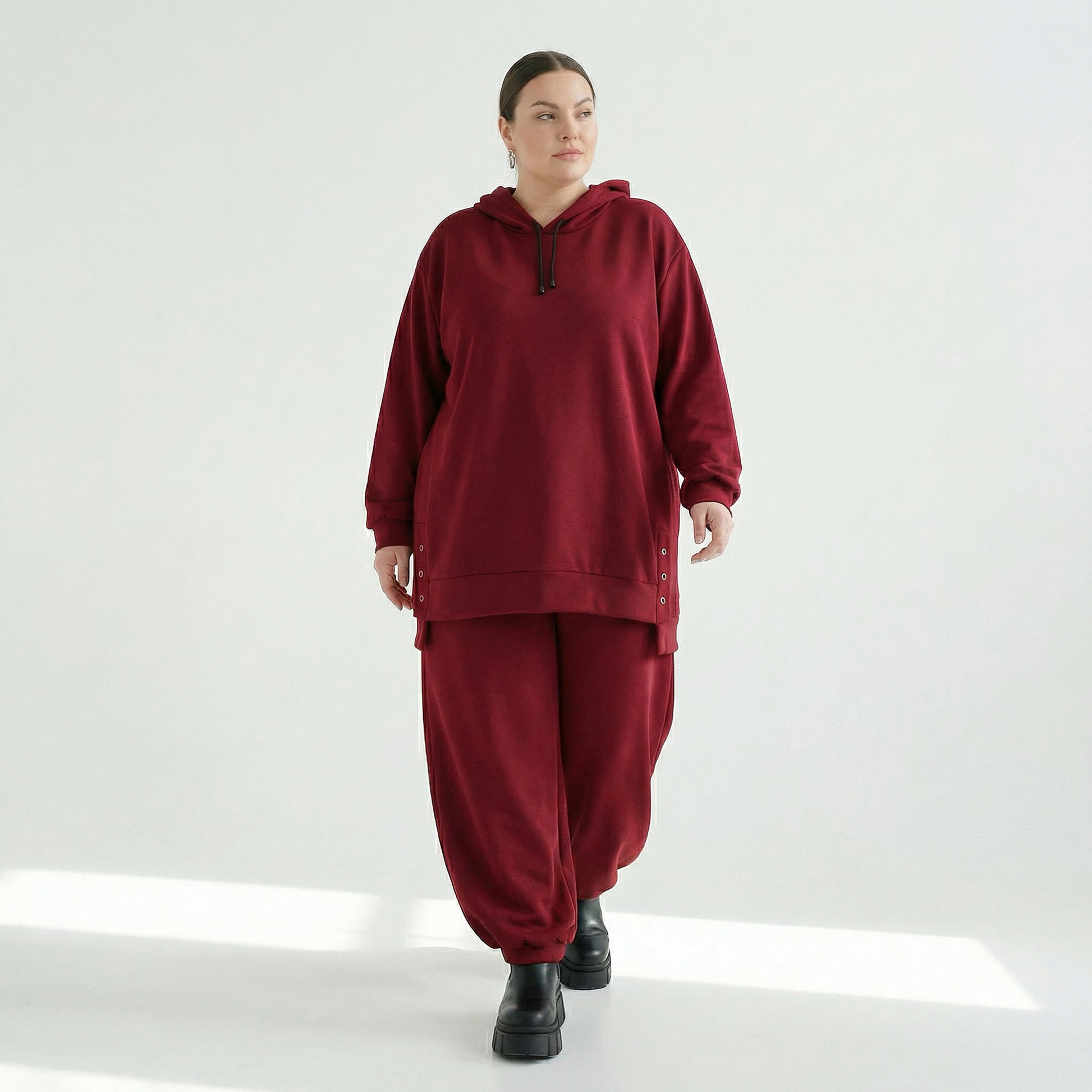  AKH Fashion Bigshirt in gerader Form, aus Viskose, 1566.06988, Weinrot, Ausgefallen, Zeitlos