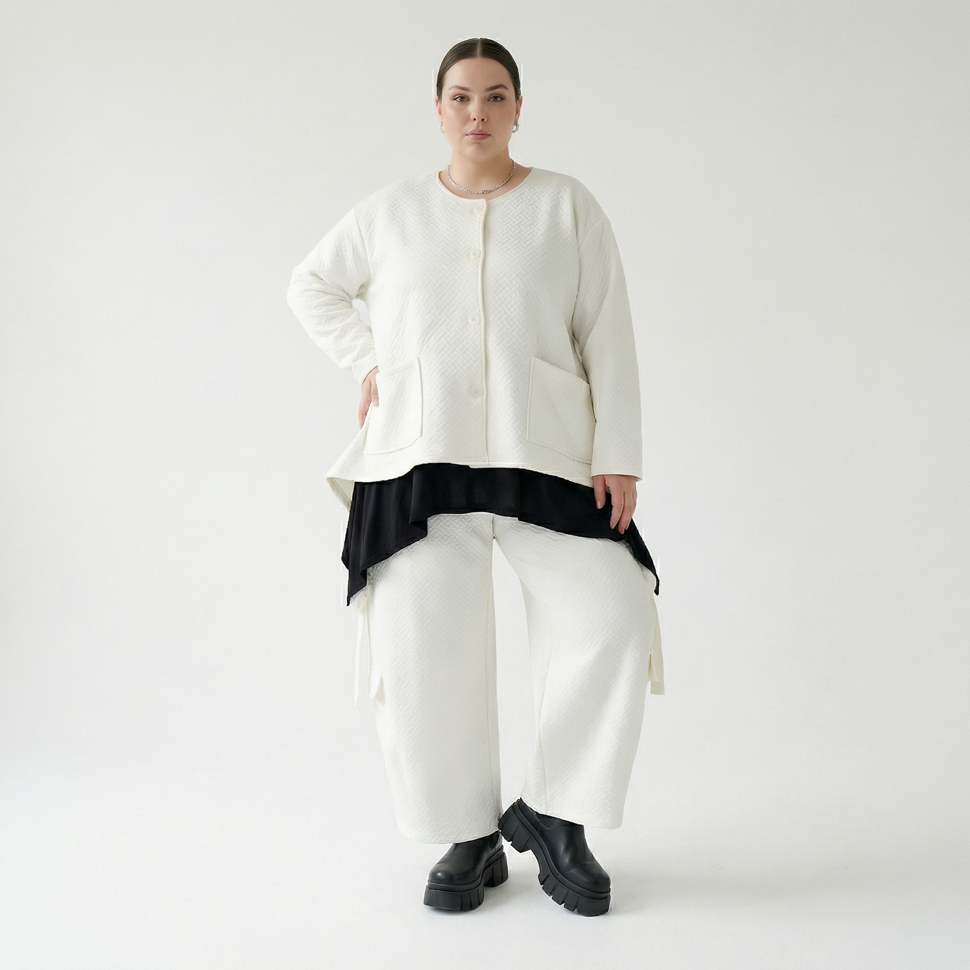  Ballonhose von AKH Fashion aus Baumwolle, 1567.07125, Weiß, ZickZack, Ausgefallen, Zeitlos