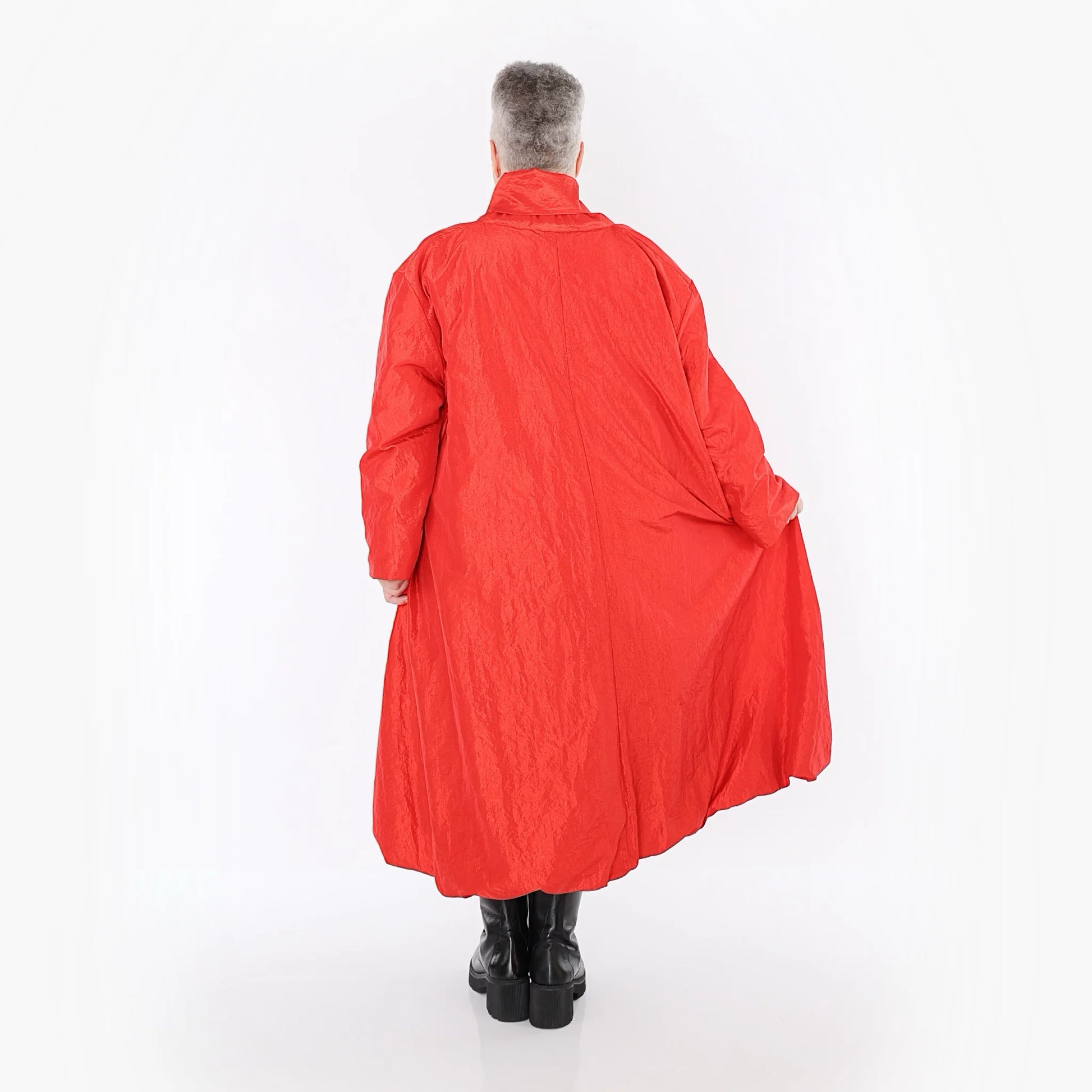  A-Form Mantel von AKH Premium aus Viskose, P106167, Rot, Ausgefallen, Zeitlos, Schick