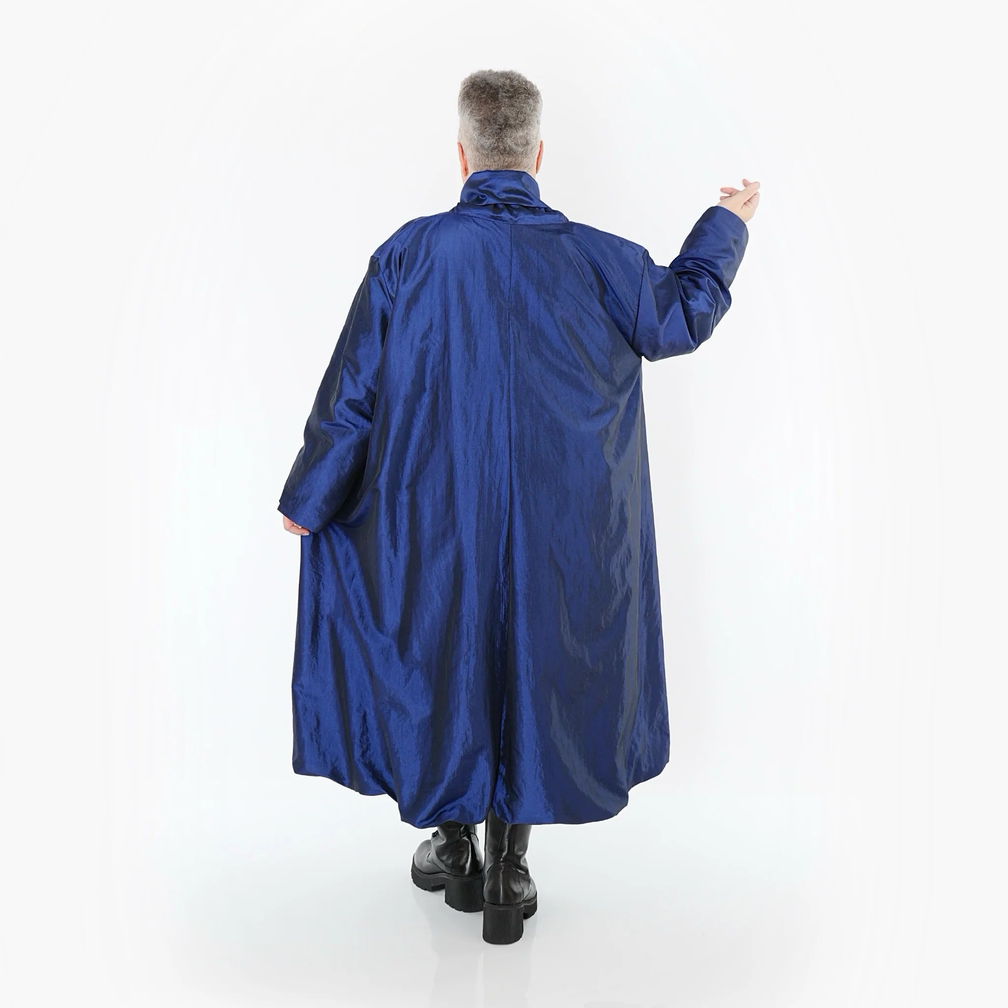  A-Form Mantel von AKH Premium aus Viskose, P106167, Royalblau, Ausgefallen, Zeitlos