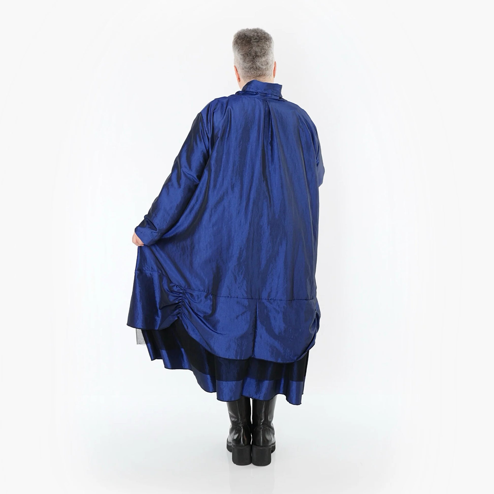  A-Form Mantel von AKH Premium aus Viskose, P106959, Royalblau, Ausgefallen, Zeitlos