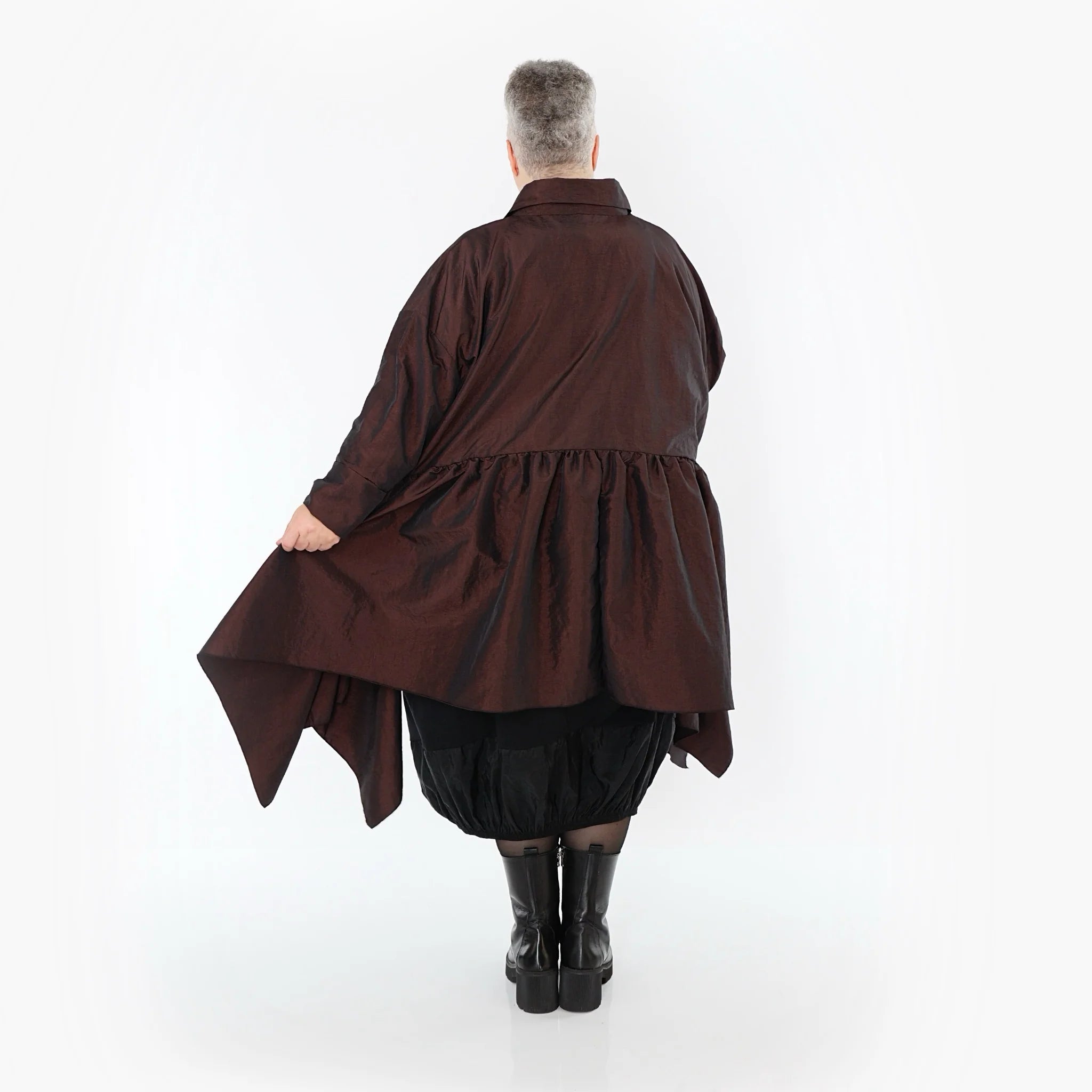  A-Form Jacke von AKH Premium aus Viskose, P107147, Braun, Ausgefallen, Zeitlos, Schick