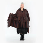  A-Form Jacke von AKH Premium aus Viskose, P107147, Braun, Ausgefallen, Zeitlos, Schick