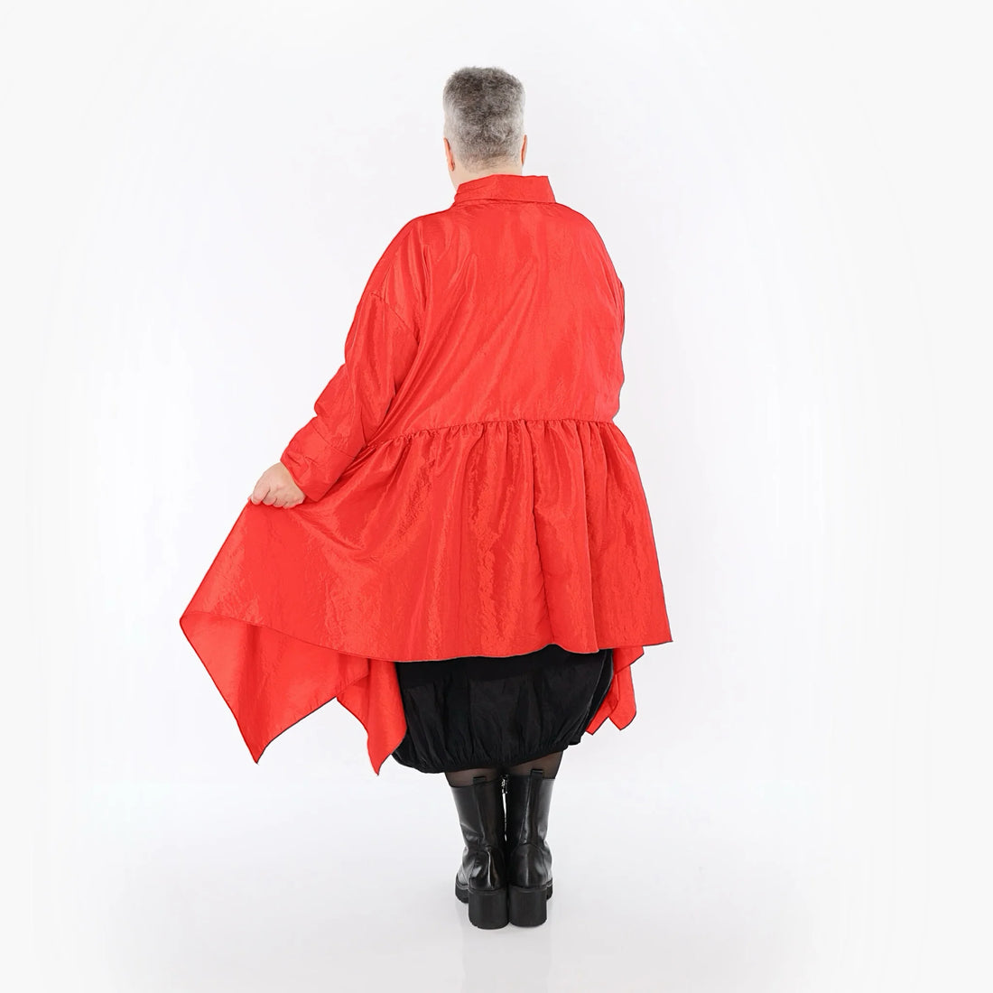  A-Form Jacke von AKH Premium aus Viskose, P107147, Rot, Ausgefallen, Zeitlos, Schick