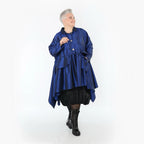  A-Form Jacke von AKH Premium aus Viskose, P107147, Royalblau, Ausgefallen, Zeitlos, Schick