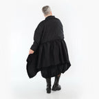  A-Form Jacke von AKH Premium aus Viskose, P107147, Schwarz, Ausgefallen, Zeitlos, Schick