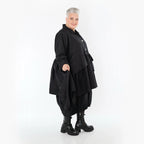 A-Form Jacke von AKH Premium aus Viskose, P107147, Schwarz, Ausgefallen, Zeitlos, Schick