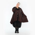  AKH Premium Jacke in Glocken-Form, aus Viskose, P107148, Braun, Ausgefallen, Zeitlos
