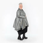  AKH Premium Jacke in Glocken-Form, aus Viskose, P107148, Grau, Ausgefallen, Zeitlos