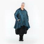  AKH Premium Jacke in Glocken-Form, aus Viskose, P107148, Petrol, Ausgefallen, Zeitlos