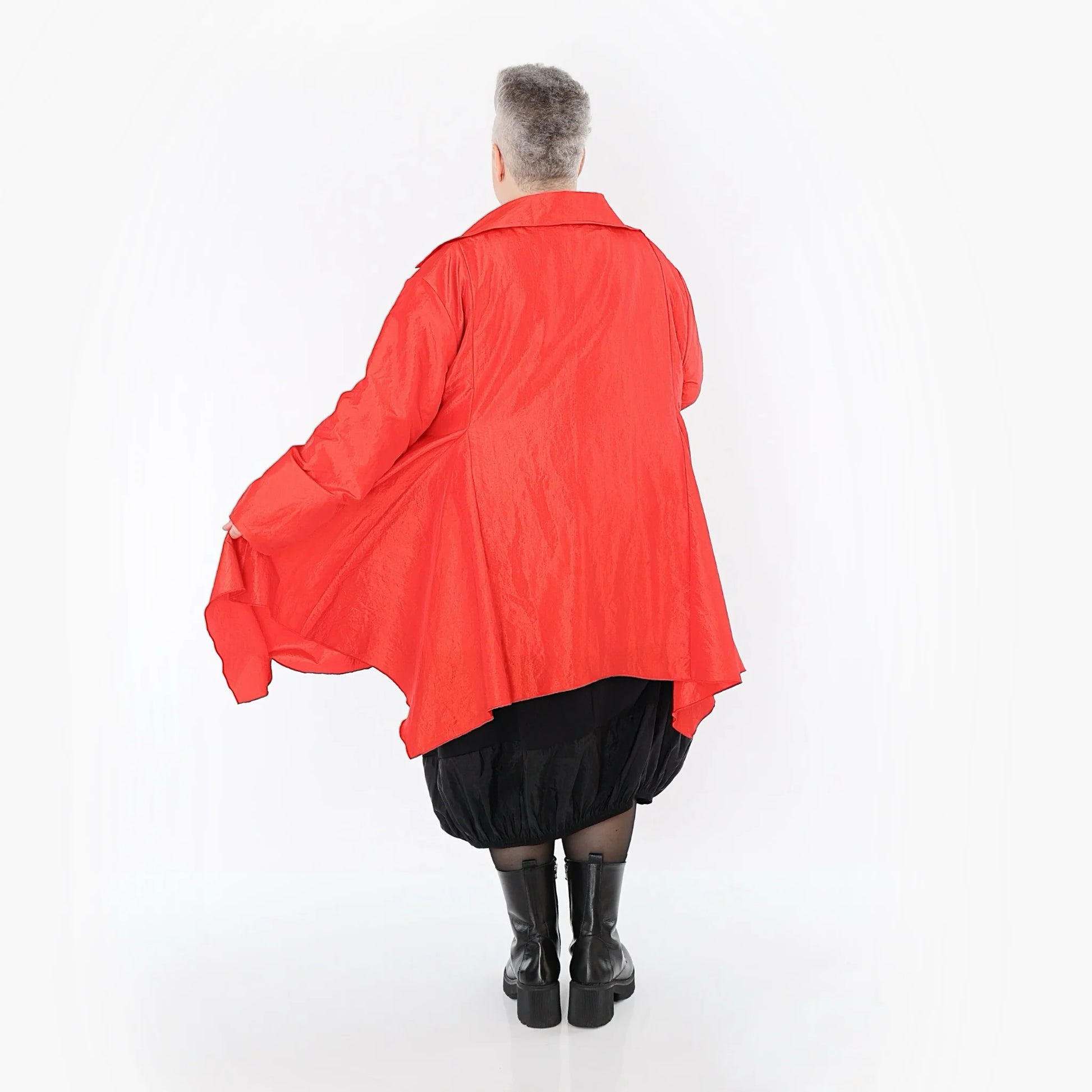  AKH Premium Jacke in Glocken-Form, aus Viskose, P107148, Rot, Ausgefallen, Zeitlos, Schick