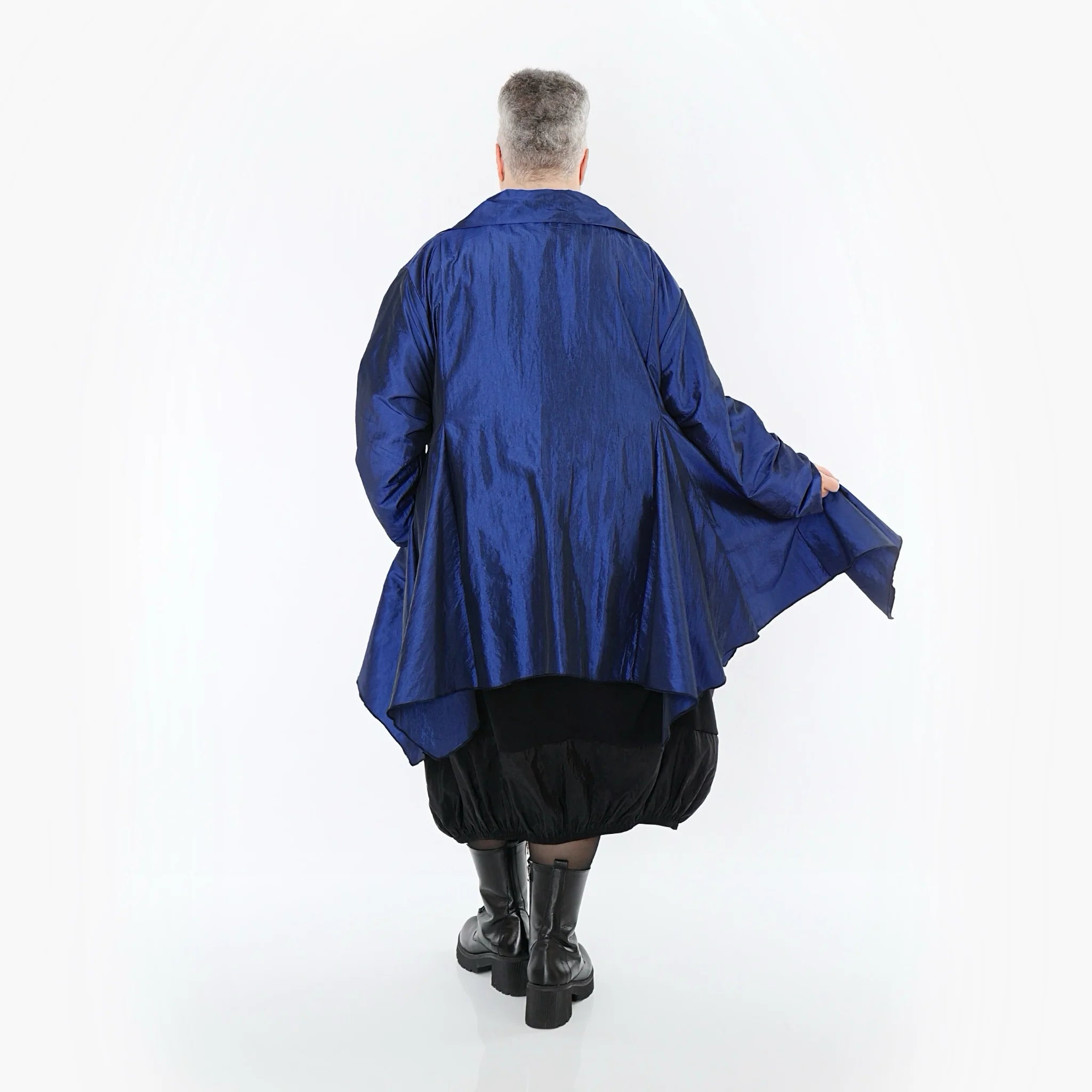 AKH Premium Jacke in Glocken-Form, aus Viskose, P107148, Royalblau, Ausgefallen, Zeitlos