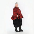  A-Form Jacke von AKH Premium aus Viskose, P107166, Dunkelrot, Ausgefallen, Zeitlos, Schick