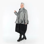  A-Form Jacke von AKH Premium aus Viskose, P107166, Grau, Ausgefallen, Zeitlos, Schick