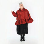  A-Form Jacke von AKH Premium aus Viskose, P107166, Dunkelrot, Ausgefallen, Zeitlos, Schick