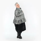  A-Form Jacke von AKH Premium aus Viskose, P107166, Grau, Ausgefallen, Zeitlos, Schick