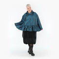  A-Form Jacke von AKH Premium aus Viskose, P107166, Petrol, Ausgefallen, Zeitlos, Schick