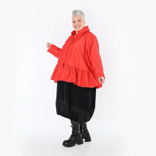  A-Form Jacke von AKH Premium aus Viskose, P107166, Rot, Ausgefallen, Zeitlos, Schick