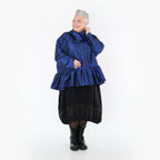  A-Form Jacke von AKH Premium aus Viskose, P107166, Royalblau, Ausgefallen, Zeitlos, Schick