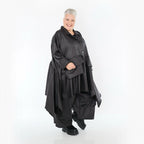  A-Form Jacke von AKH Premium aus Materialmix, P1027.7147, Schwarz, Ausgefallen, Zeitlos