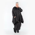 AKH Premium Jacke in Glocken-Form, aus Materialmix, P1027.7148, Schwarz, Ausgefallen