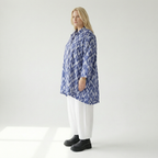  A-Form Bluse von AKH Fashion aus Baumwolle, 1504.07010, Blau/Weiß/Silber, ZickZack, Schick