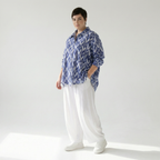  A-Form Bluse von AKH Fashion aus Baumwolle, 1504.07095, Blau/Weiß/Silber, ZickZack, Schick