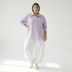  A-Form Bluse von AKH Fashion aus Baumwolle, 1505.07095, Blau/Weiß/Pink, Vichy-Karo, Schick